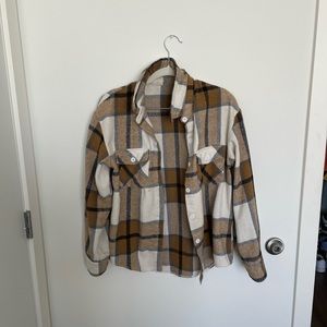 Shein brown flanel